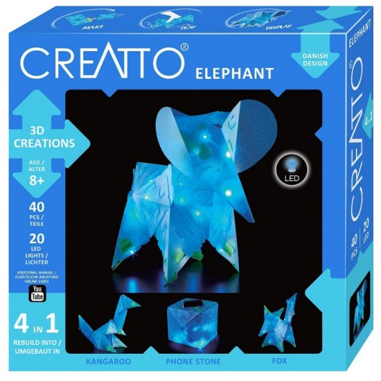 KOSMOS 3D ΚΑΤΑΣΚΕΥΗ ΜΕ LED 4 ΣΕ 1 ΕΛΕΦΑΝΤΑΣ CREATTO